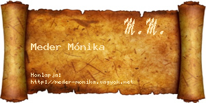 Meder Mónika névjegykártya